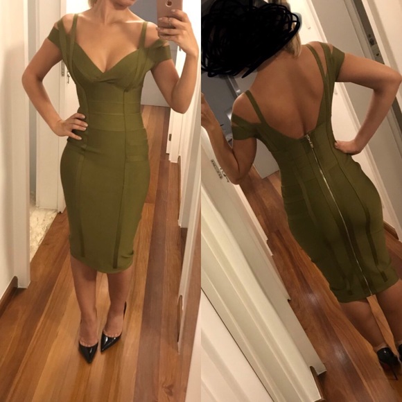 Deep Vneck Off the Shoulder Multi Straps Dress - Picture 1 of 4